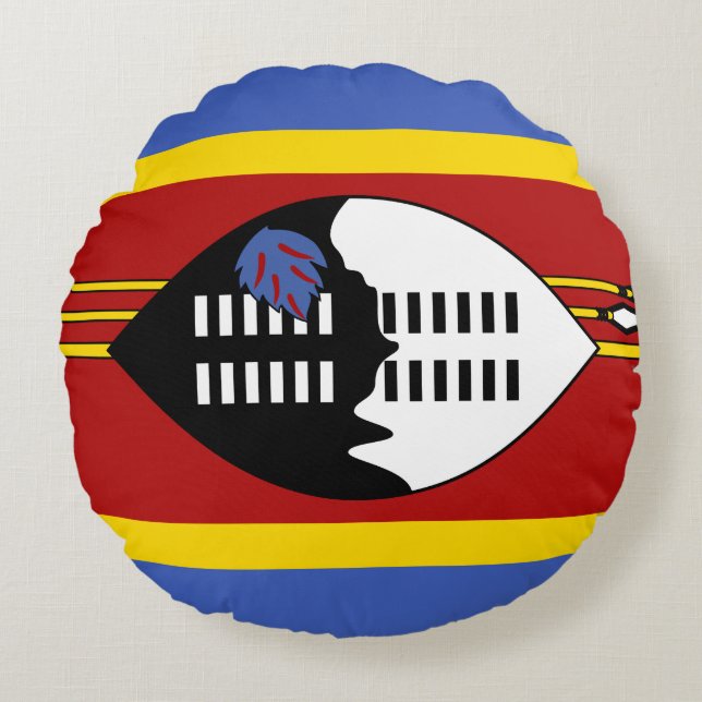 Almofada Redonda Bandeira da Suazilândia (Frente)