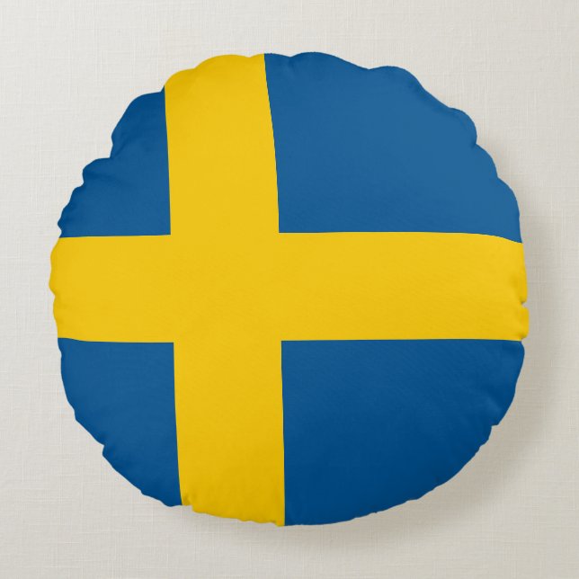 Almofada Redonda Bandeira da Suécia (Frente)