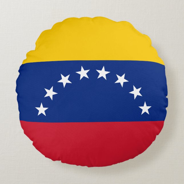 Almofada Redonda Bandeira da Venezuela (Frente)
