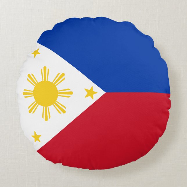 Almofada Redonda Bandeira das Filipinas (Frente)