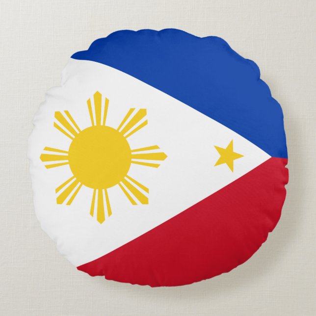 Almofada Redonda Bandeira das Filipinas (Frente)