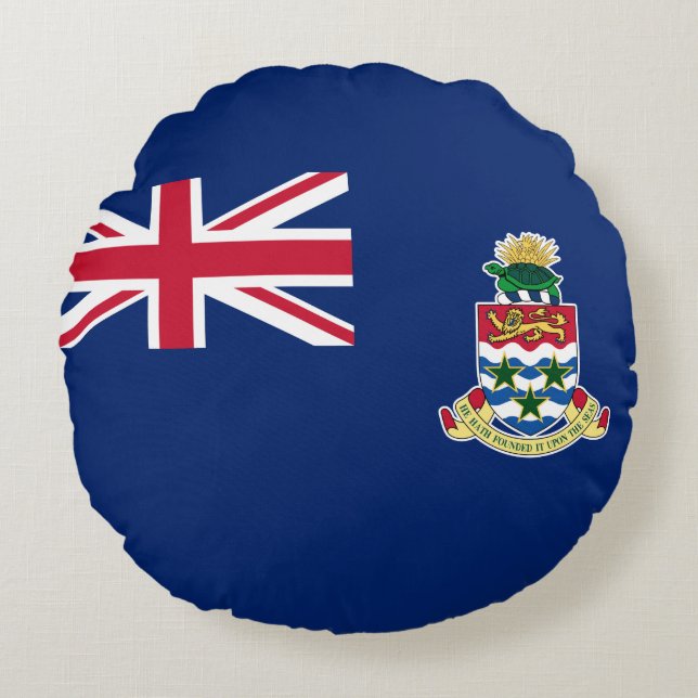 Almofada Redonda Bandeira das Ilhas Cayman (Frente)
