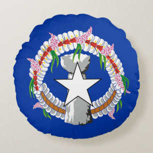 Almofada Redonda Bandeira das Ilhas Marianas nortes