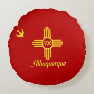 Almofada Redonda Bandeira de Albuquerque (Novo México)