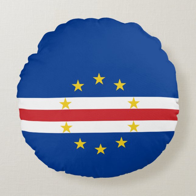 Almofada Redonda Bandeira de Cabo Verde (Frente)