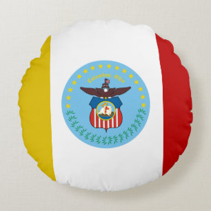 Almofada Redonda Bandeira de Columbus (Ohio)