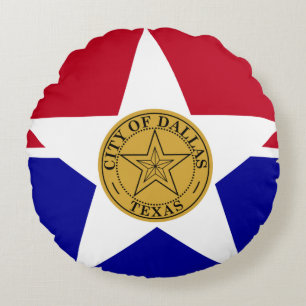 Almofada Redonda Bandeira de Dallas, Travesseiro do Texas Round