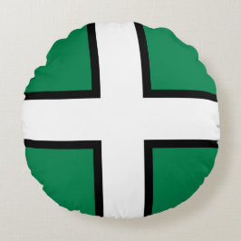 Almofada Redonda Bandeira de Devon (condado do Reino Unido)