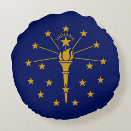Almofada Redonda Bandeira de Indiana (Estado dos EUA)