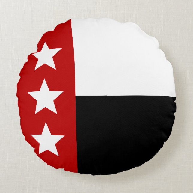 Almofada Redonda Bandeira de Laredo (Texas) (Frente)