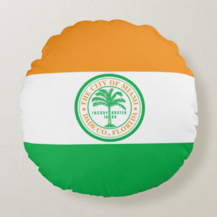 Almofada Redonda Bandeira de Miami (Flórida)