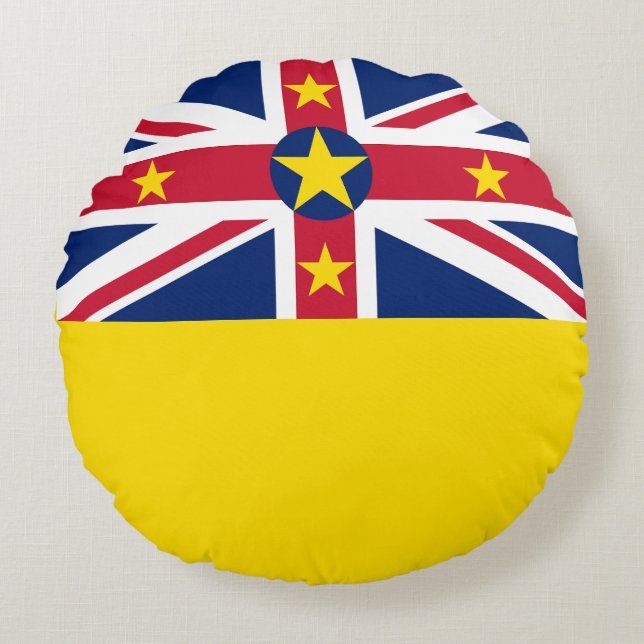 Almofada Redonda Bandeira de Niue (Frente)