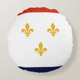 Almofada Redonda Bandeira de Nova Orleans (Louisiana)