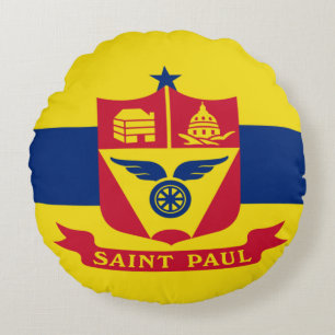 Almofada Redonda Bandeira de santo Paul (Minnesota)