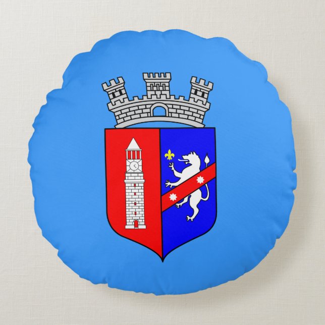 Almofada Redonda Bandeira de Tirana, Travesseiro Ronda da Albânia (Frente)