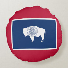 Almofada Redonda Bandeira de Wyoming