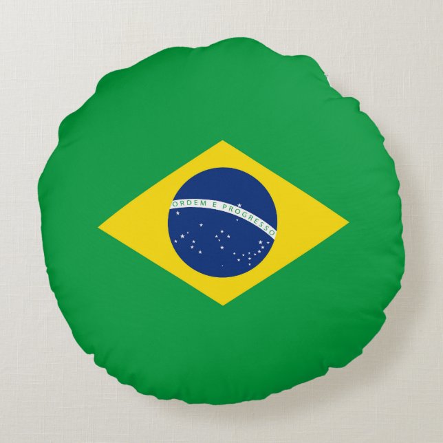 Almofada Redonda Bandeira do Brasil (Verso)