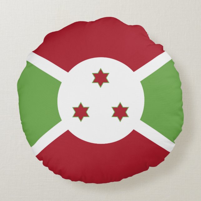 Almofada Redonda Bandeira do Burundi (Verso)