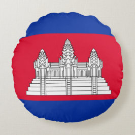 Almofada Redonda Bandeira do Camboja