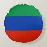 Almofada Redonda Bandeira do Daguestão<br><div class="desc">Bandeira patriótica do Daguestão.</div>