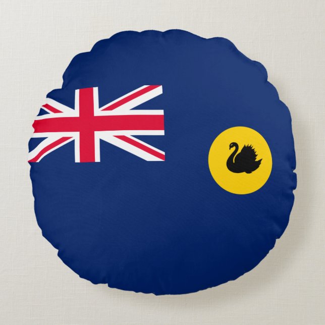 Almofada Redonda Bandeira do Estado da Austrália Ocidental (Frente)