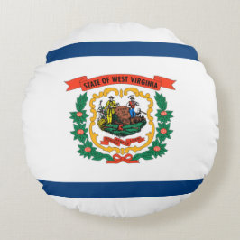 Almofada Redonda Bandeira do Estado da Virgínia Ocidental