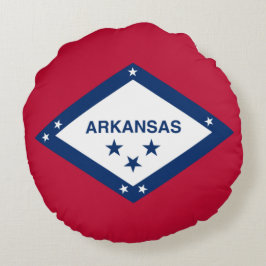 Almofada Redonda Bandeira do estado de Arkansas