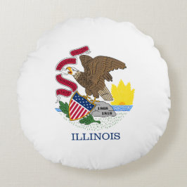 Almofada Redonda Bandeira do Estado de Illinois