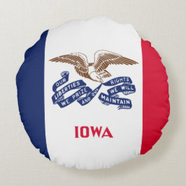 Almofada Redonda Bandeira do Estado de Iowa