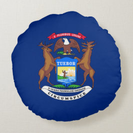 Almofada Redonda Bandeira do Estado de Michigan