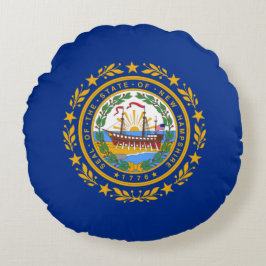 Almofada Redonda Bandeira do Estado de New Hampshire