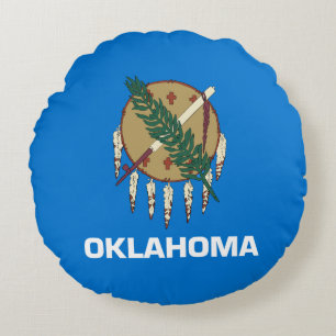 Almofada Redonda Bandeira do estado de Oklahoma