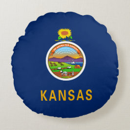 Almofada Redonda Bandeira do Estado do Kansas