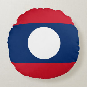 Almofada Redonda Bandeira do Laos Patriótica