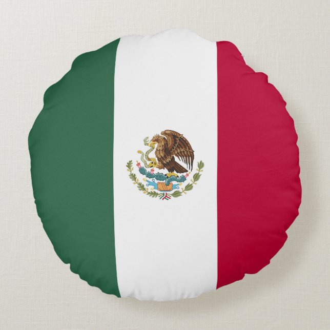 Almofada Redonda Bandeira do México (Verso)