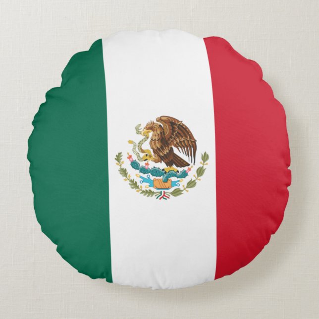 Almofada Redonda Bandeira do México, Bandeira da República Mexicana (Frente)