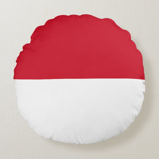 Almofada Redonda Bandeira do Mônaco (Frente)