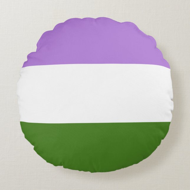Almofada Redonda Bandeira do Orgulho Queer (Frente)