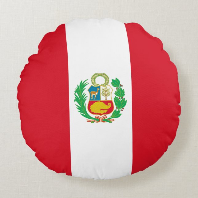 Almofada Redonda Bandeira do Peru (Frente)