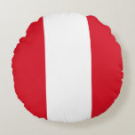 Almofada Redonda Bandeira do Peru<br><div class="desc">Produtos de Sinalizador Mundial Personalizáveis - Sinta-se livre para adicionar seu próprio texto.</div>