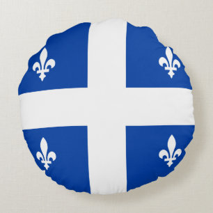 Almofada Redonda Bandeira do Quebec