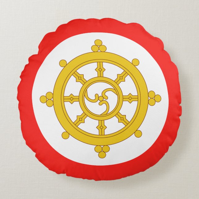Almofada Redonda Bandeira do Reino de Siquim (Frente)