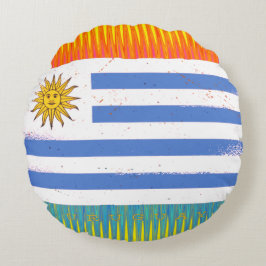 Almofada Redonda Bandeira do Uruguai