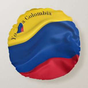 Almofada Redonda Bandeira do Yo Amo A Colombia