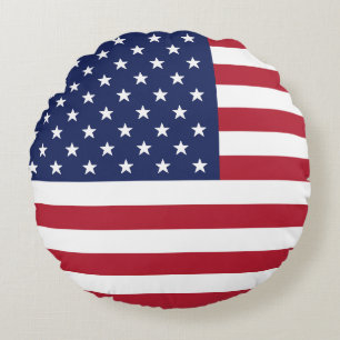 Almofada Redonda Bandeira dos Estados Unidos