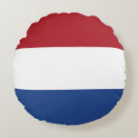Almofada Redonda Bandeira dos Países Baixos<br><div class="desc">Bandeira patriótica dos Países Baixos.</div>