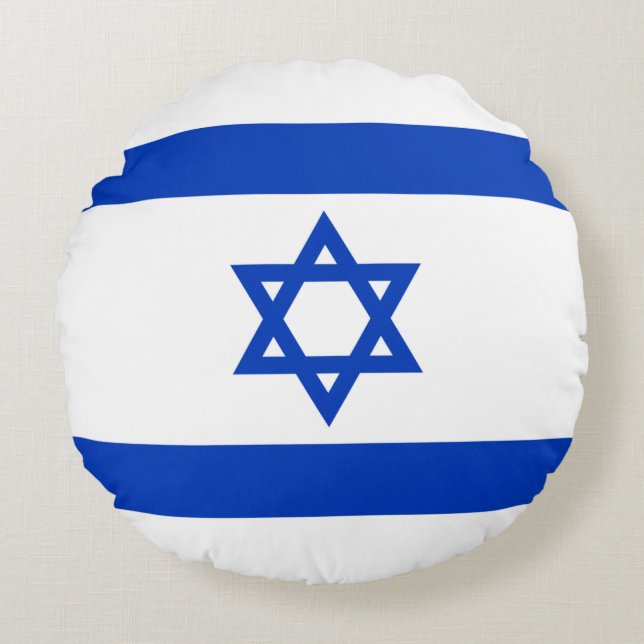 Almofada Redonda Bandeira Israelense (Israel) (Frente)