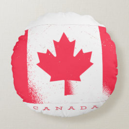 Almofada Redonda Bandeira Nacional do CANADÁ