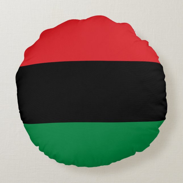 Almofada Redonda Bandeira Pan-Africana (Verso)