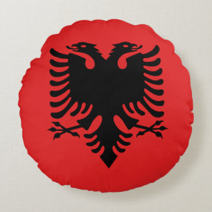 Almofada Redonda Bandeira Patriótica Albanesa